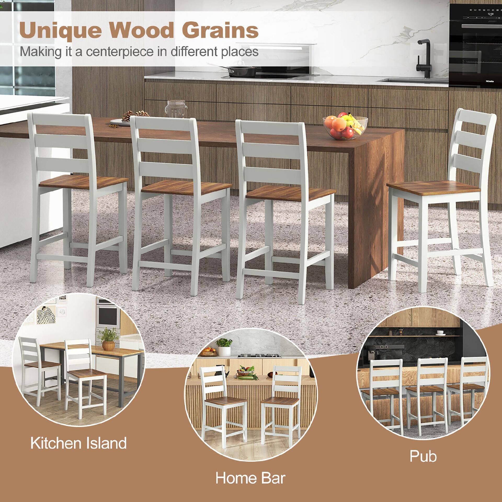 Unique Wood Grains  
Making it a centerpiece in different places  

Kitchen Island  
Home Bar  
Pub