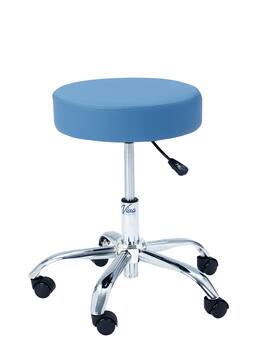 Viva Comfort - Office Stool with Swivel Wheels, 250 lb Capacity, Pneumatic Height Adjustable - Blue