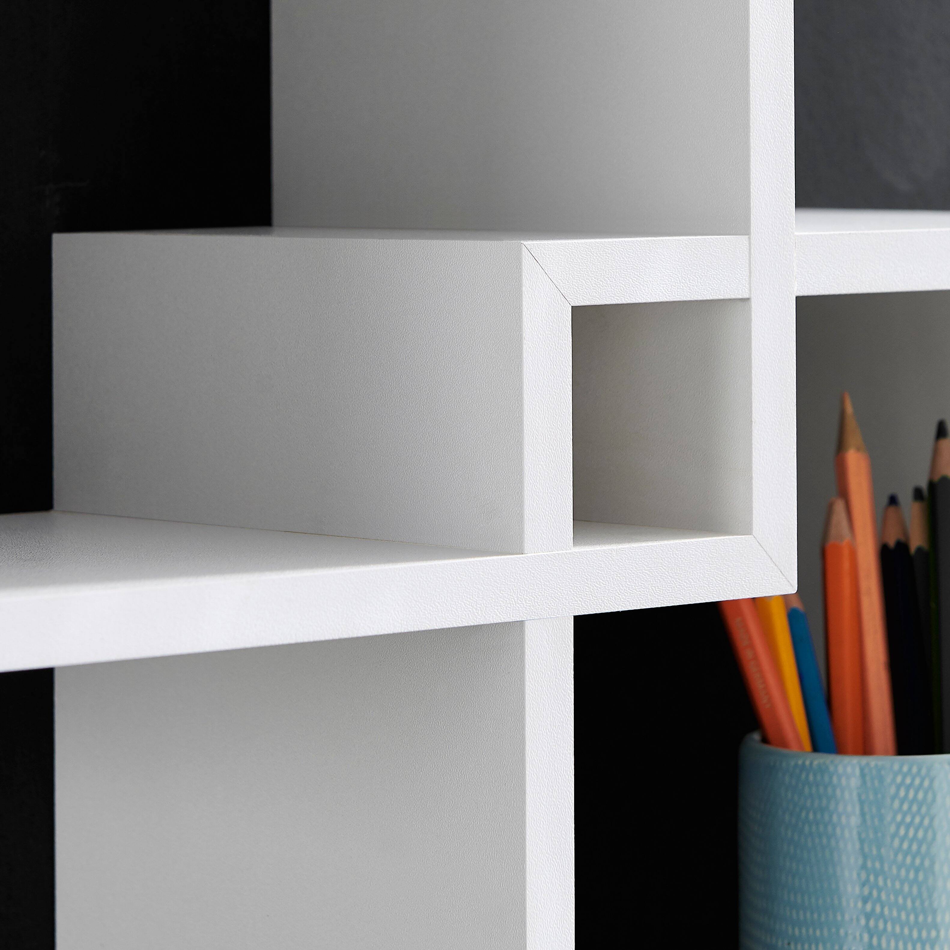 Alt View 4. Danya B - Blocchetto Intersecting Cubes Wall Shelf - White - White.