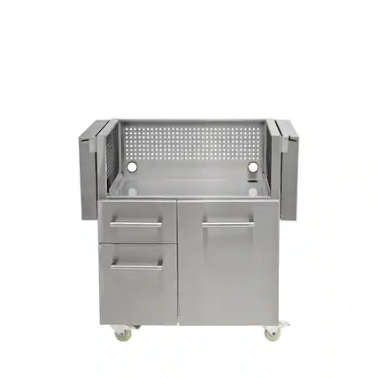 Front. Coyote Outdoor Living - Coyote Outdoor Living cart for 30" Flat Top Grill - Stainless Steel.