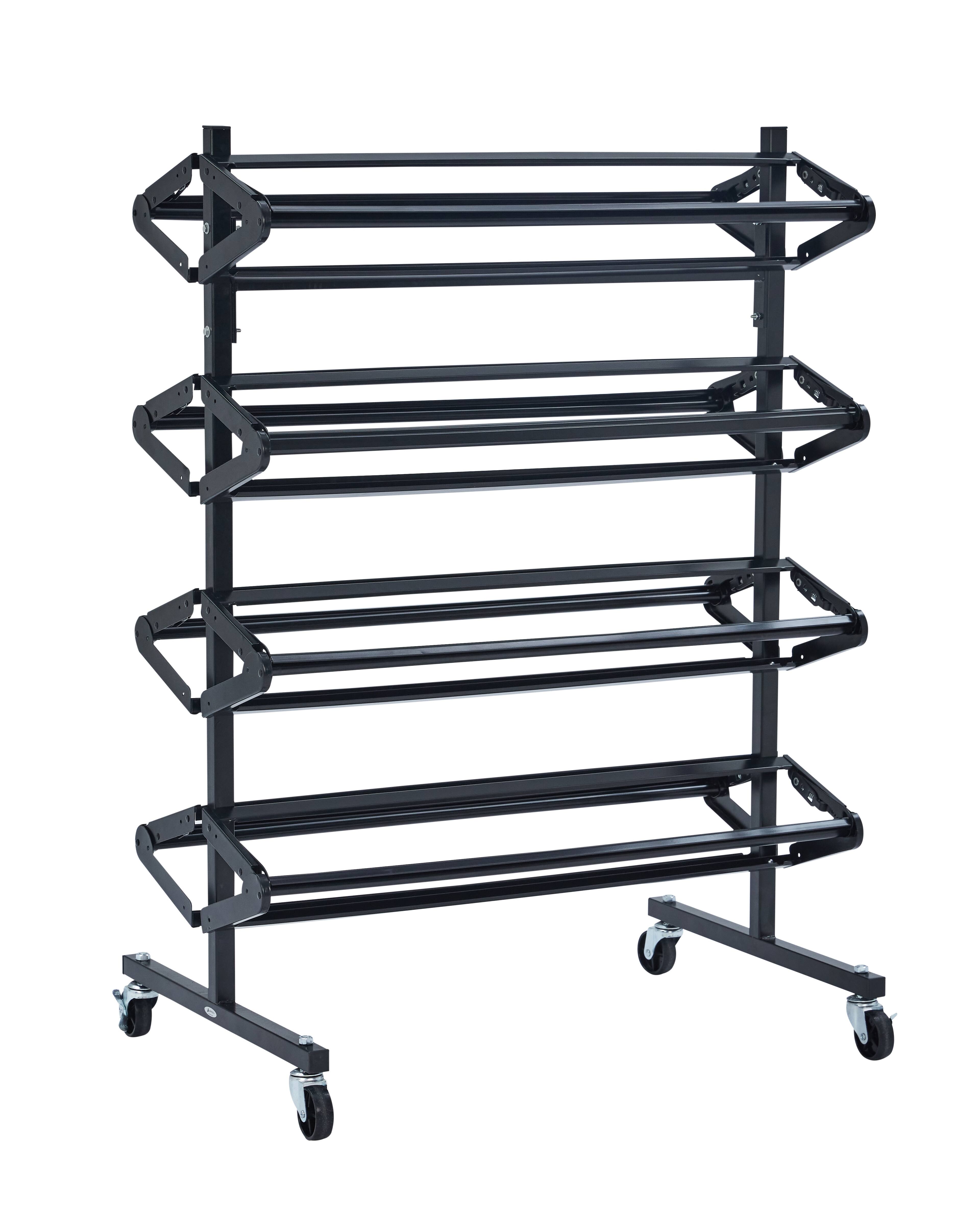 Alt View 6. AdirHome - Steel Horizontal Paper Roll Dispenser, Craft and Butcher Paper Storage Cutter Rack, 8 Paper Roll Capacity - Black.