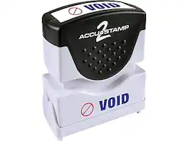 Accu-Stamp - 2 Void Rectangle Pre-Inked Stamp, Ink, 1 5/8 x 1/2" - Blue and Red