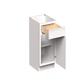 Boyel Living - 21-in W x 34.5-in H x 24-in D Slim Shaker RTA Kitchen Base Cabinet with Soft-Close - Snow White