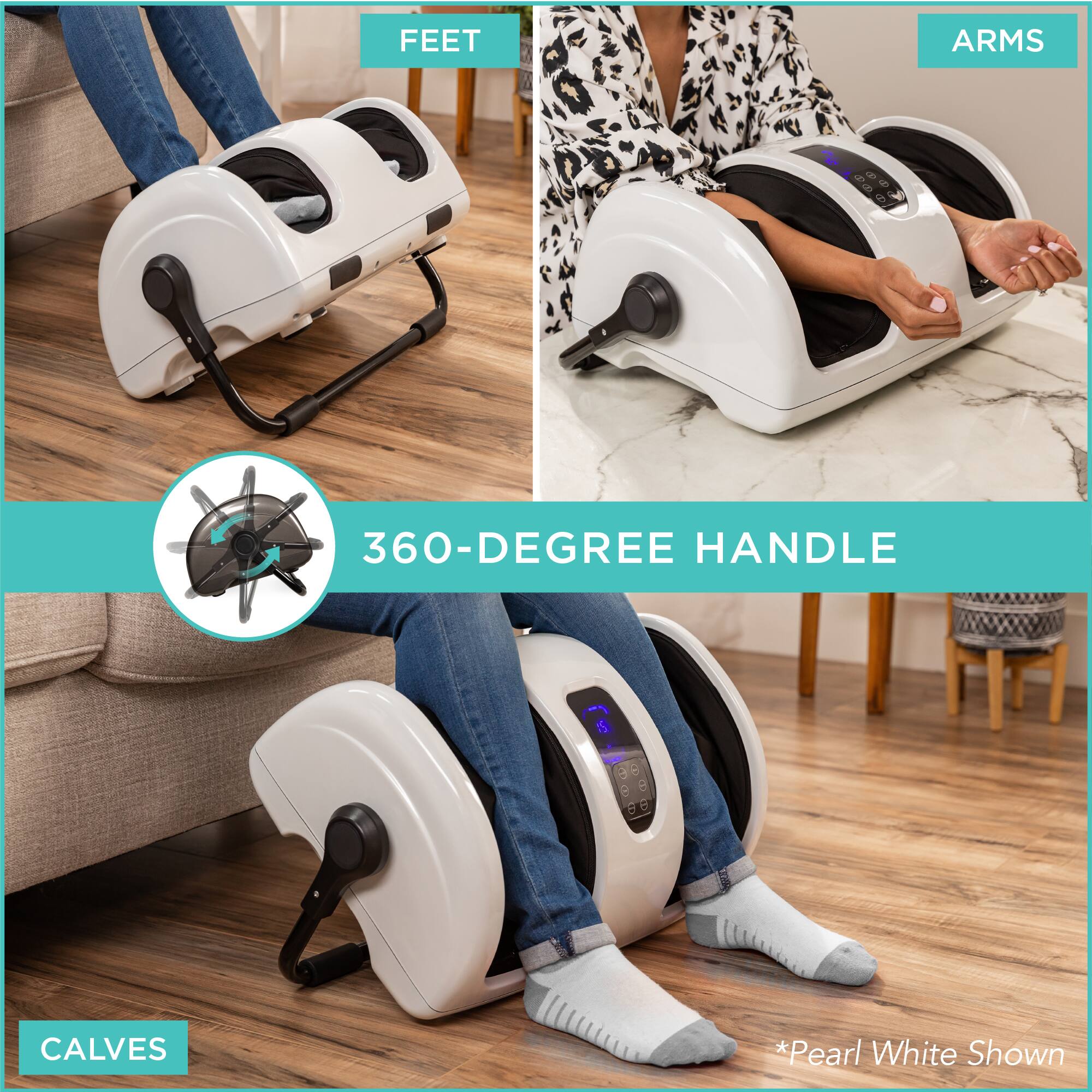 FEET, ARMS, CALVES, 360-DEGREE HANDLE, *Pearl White Shown