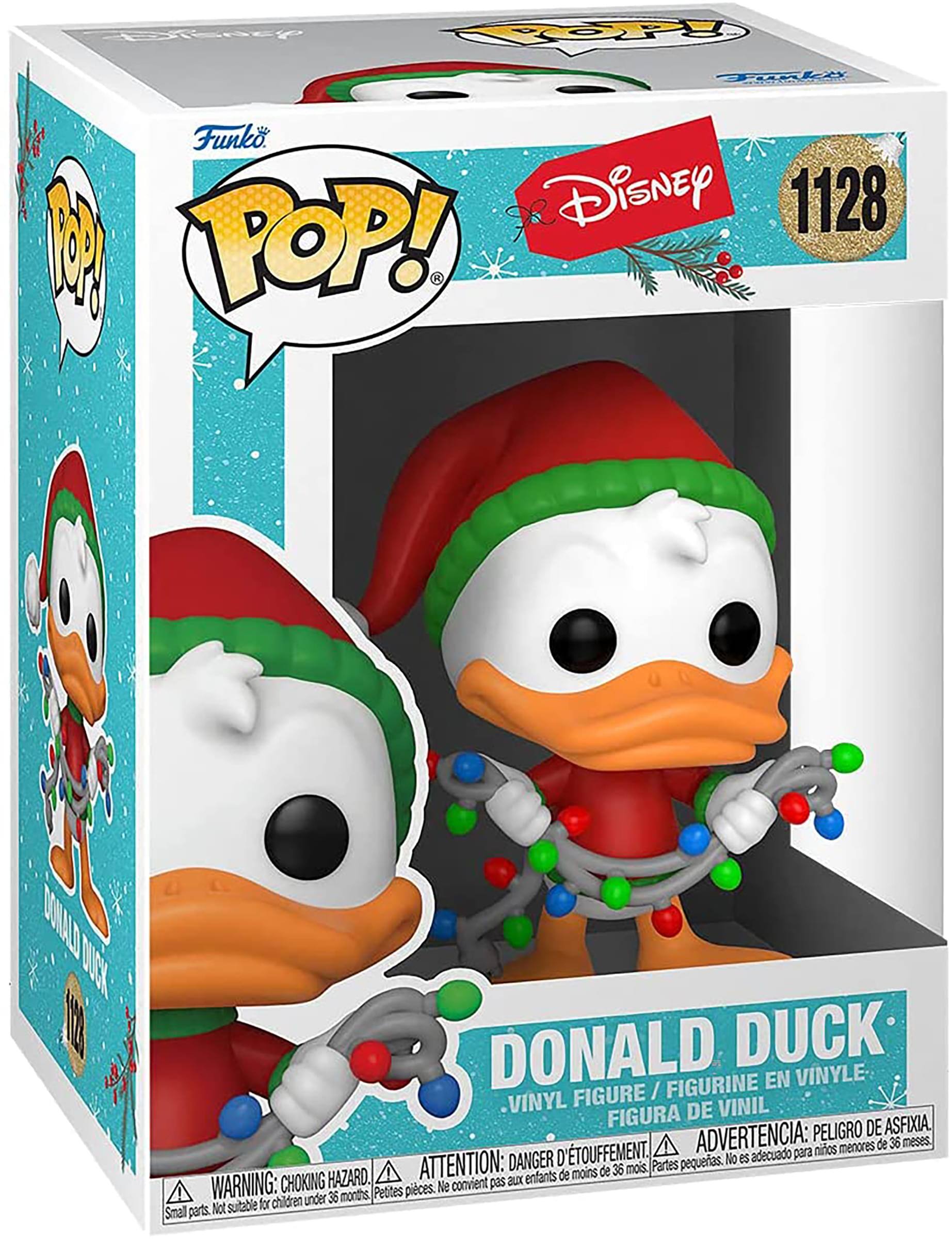 Funko POP! Disney 1128 Donald Duck Vinyl Figure / Figurine en Vinyle / Figura de Vinil

WARNING: CHOKING HAZARD. Small parts. Not suitable for children under 36 months.
ATTENTION: DANGER D'ÉTOUFFEMENT. Petites pièces. Ne convient pas aux enfants de moins de 36 mois.
ADVERTENCIA: PELIGRO DE ASFIXIA. Partes pequeñas. No es adecuado para niños menores de 36 meses.
