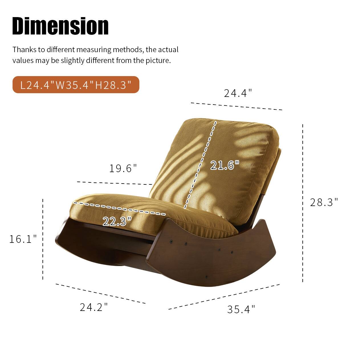 Dimension  
Thanks to different measuring methods, the actual values may be slightly different from the picture.  
L24.4" W35.4" H28.3"  

24.4"  
19.6"  
21.6"  
16.1"  
22.3"  
28.3"  
24.2"  
35.4"