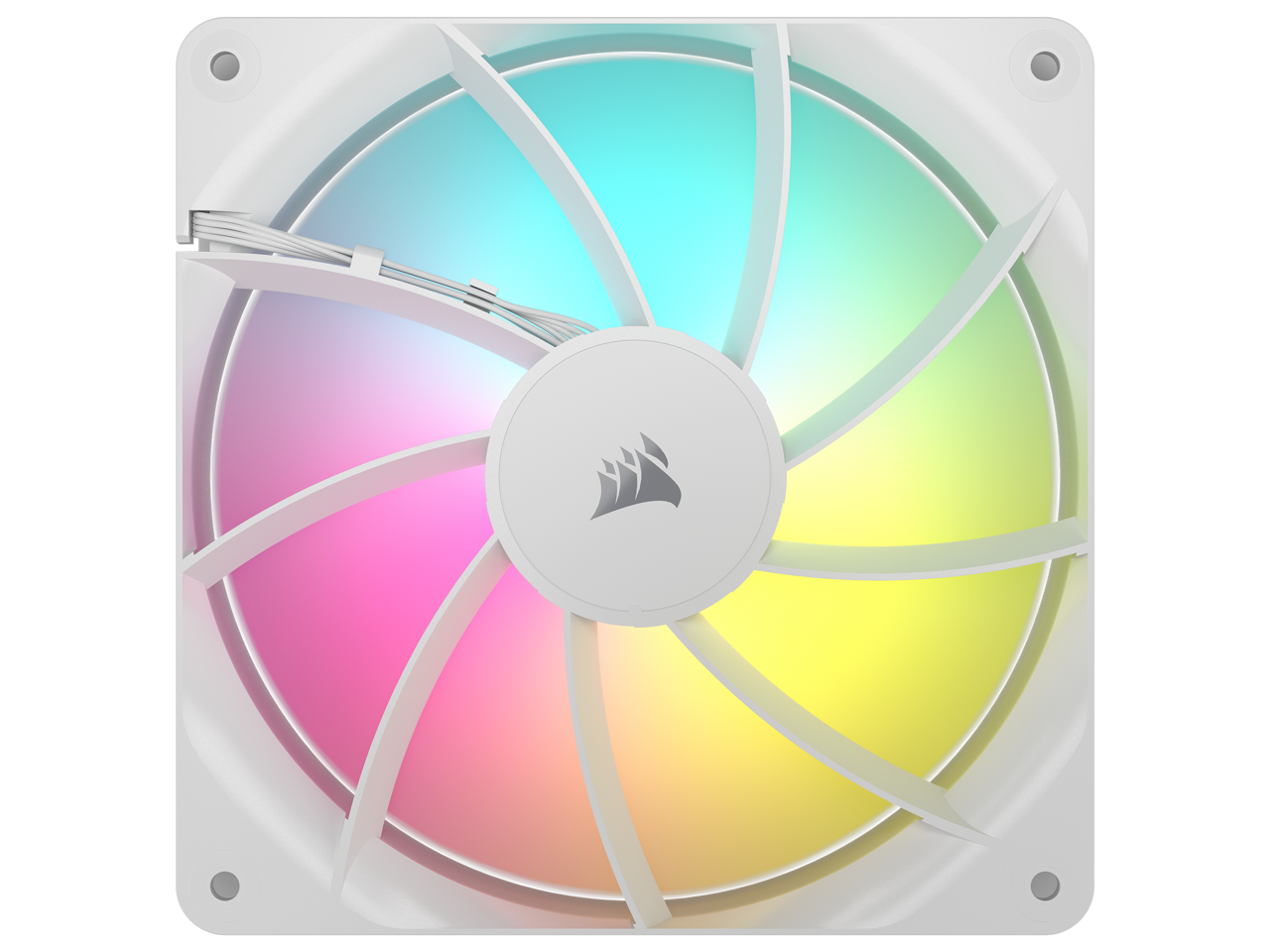 Alt View 2. CORSAIR - CORSAIR RS140 ARGB PWM 140mm Fans (Dual Pack) - White, Simplified Control, AirGuide Cooling, Magnetic Bearing - White.