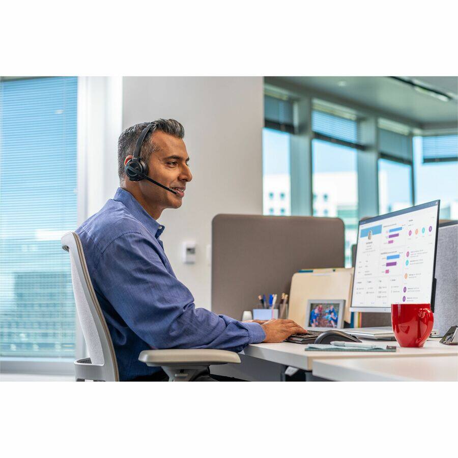 Alt View 7. HP - Poly Savi 8210 Office DECT 1920-1930 MHz Single Ear Headset - Monaural - Ear-cup - 180 ft - Bluetooth/DECT - 32 Ohm - 20 - Black.