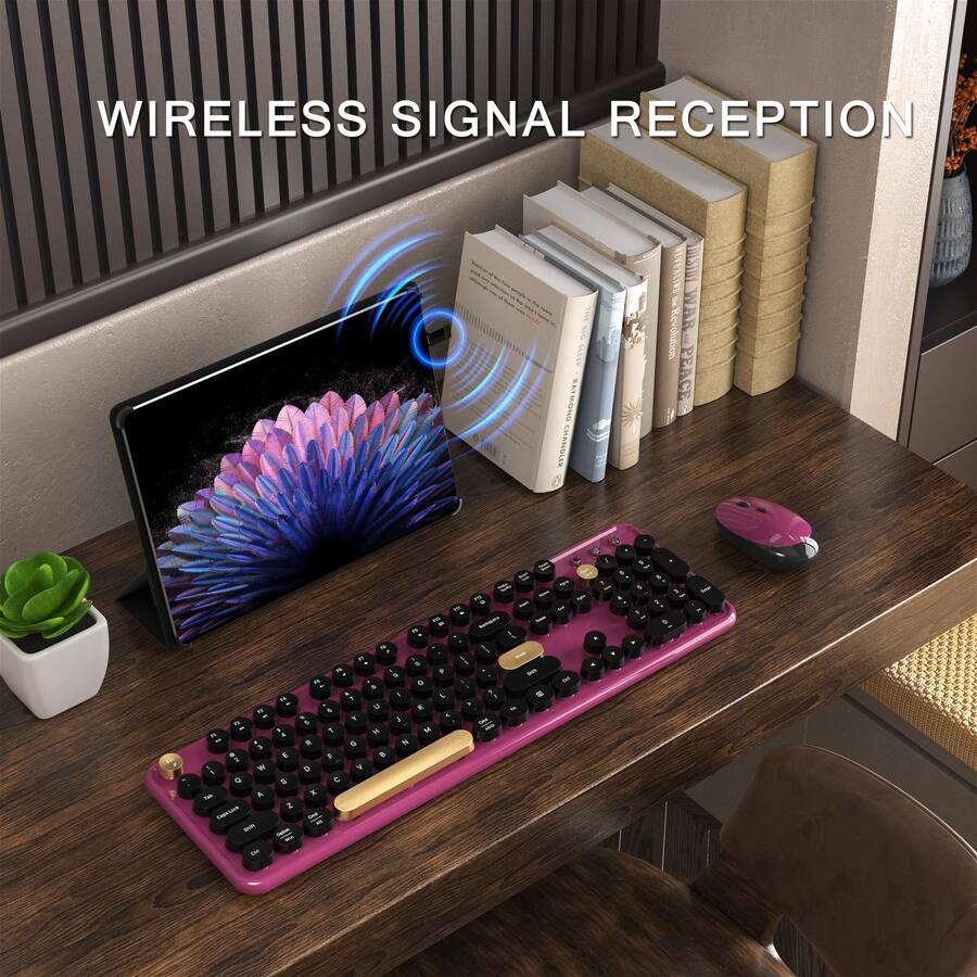 HM 1810 Colorful Wireless Computer And Mouse Combo With Round ...