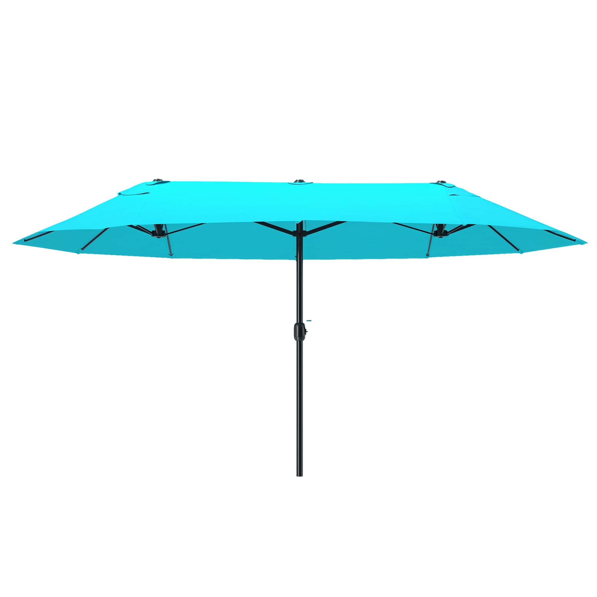 Outsunny - Umbrella 15ft Double-Sided Outdoor Market Extra Large Umbrella with Crank Handle for Backyard - Blue