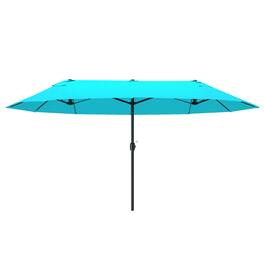 Outsunny - Umbrella 15ft Double-Sided Outdoor Market Extra Large Umbrella with Crank Handle for Backyard - Blue