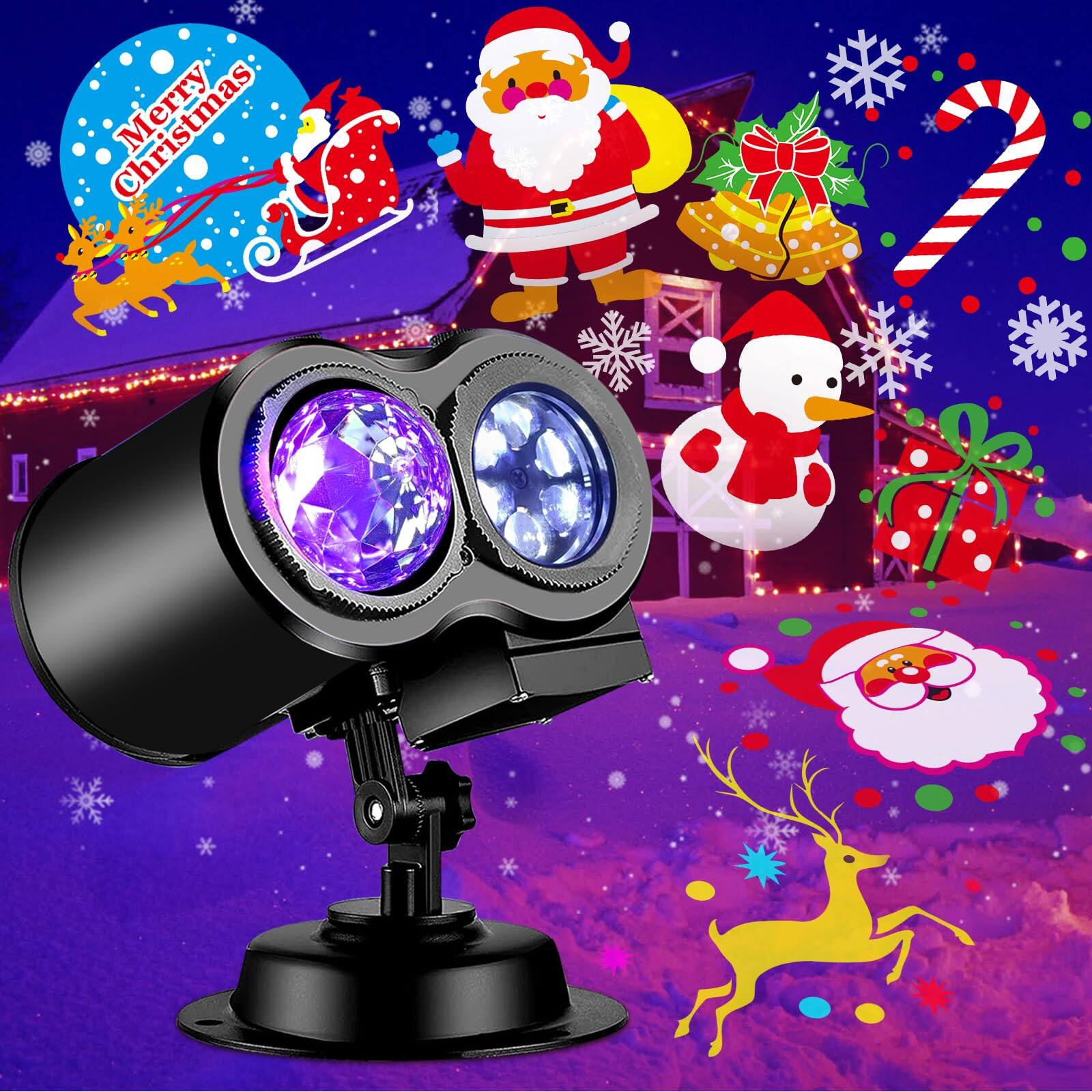Back. Dazzed Corner - Christmas Projector Lights Outdoor, Holiday Projector with 19 HD Slides - Black.