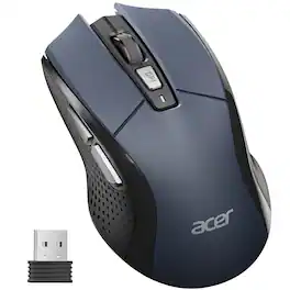 Acer - Wireless Mouse for Laptop, 2.4GHz Computer Mouse 5 Adjustable DPI Office Cordless USB Mice with USBA Receiver - Wireless - Blue