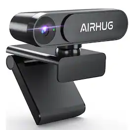 AIRHUG - 2K 60fps Webcam with No Microphone, Privacy Cover, USB Plug & Play, 78° Wide-Angle for Conferencing