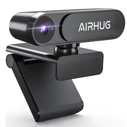 Front. AIRHUG - 2K 60fps Webcam with No Microphone, Privacy Cover, USB Plug & Play, 78° Wide-Angle for Conferencing.