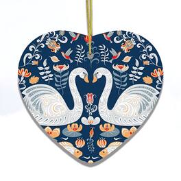 OrnamentallyYou - Scandinavian Zen Pond Christmas Ornament Heart Version - Multi-colored