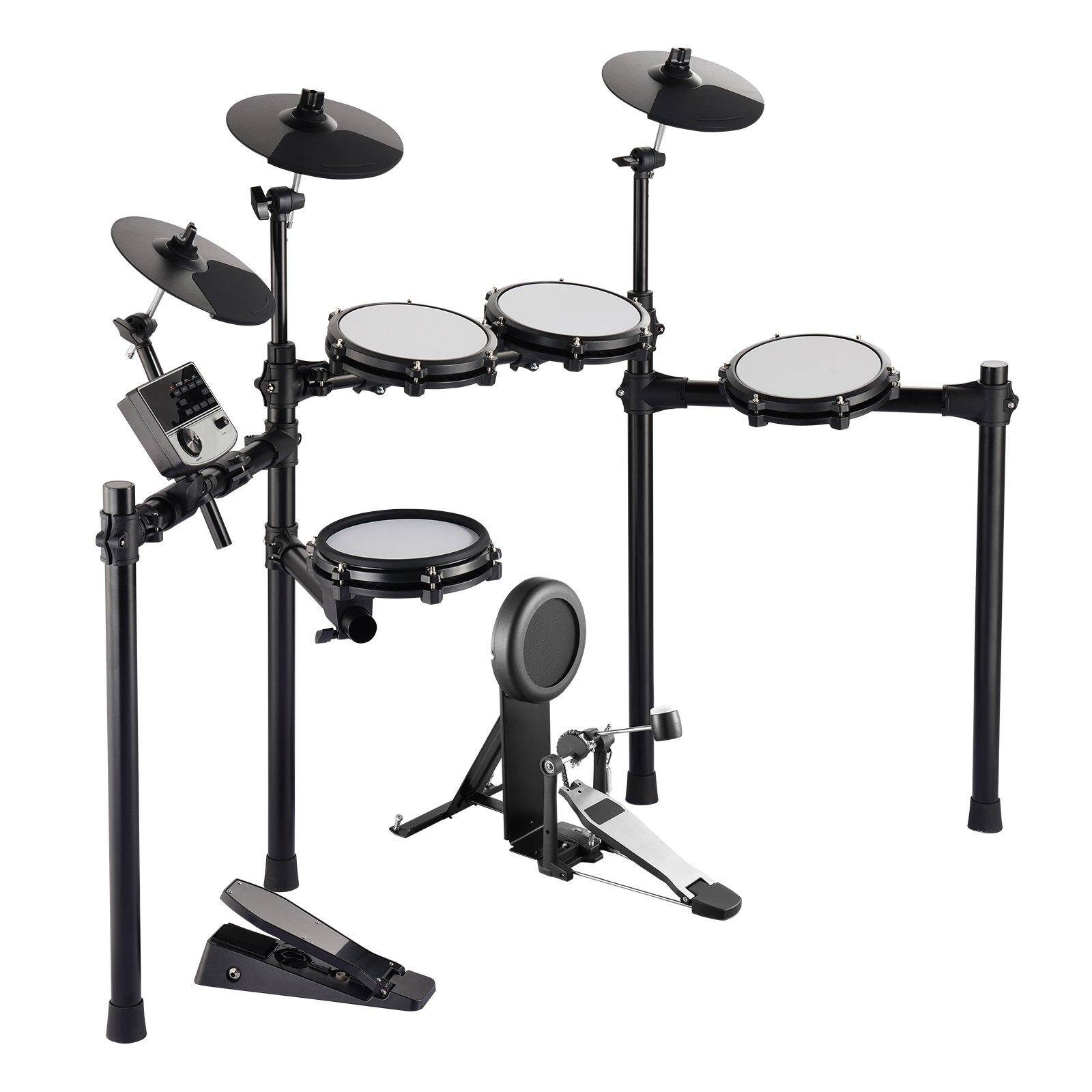 Alt View 8. Glintex - Electric Drum Set Electronic Drum Kit 480 Sounds Beginner Practice Drum Kit with Pads Pedals for Adults and Kids - Black.