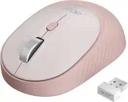 Acer - Bluetooth Wireless Mouse for Laptop(BT5.2+2.4GHz), Small to Medium Size, Left & Right Handed Office USB Mice - Wireless - Pink