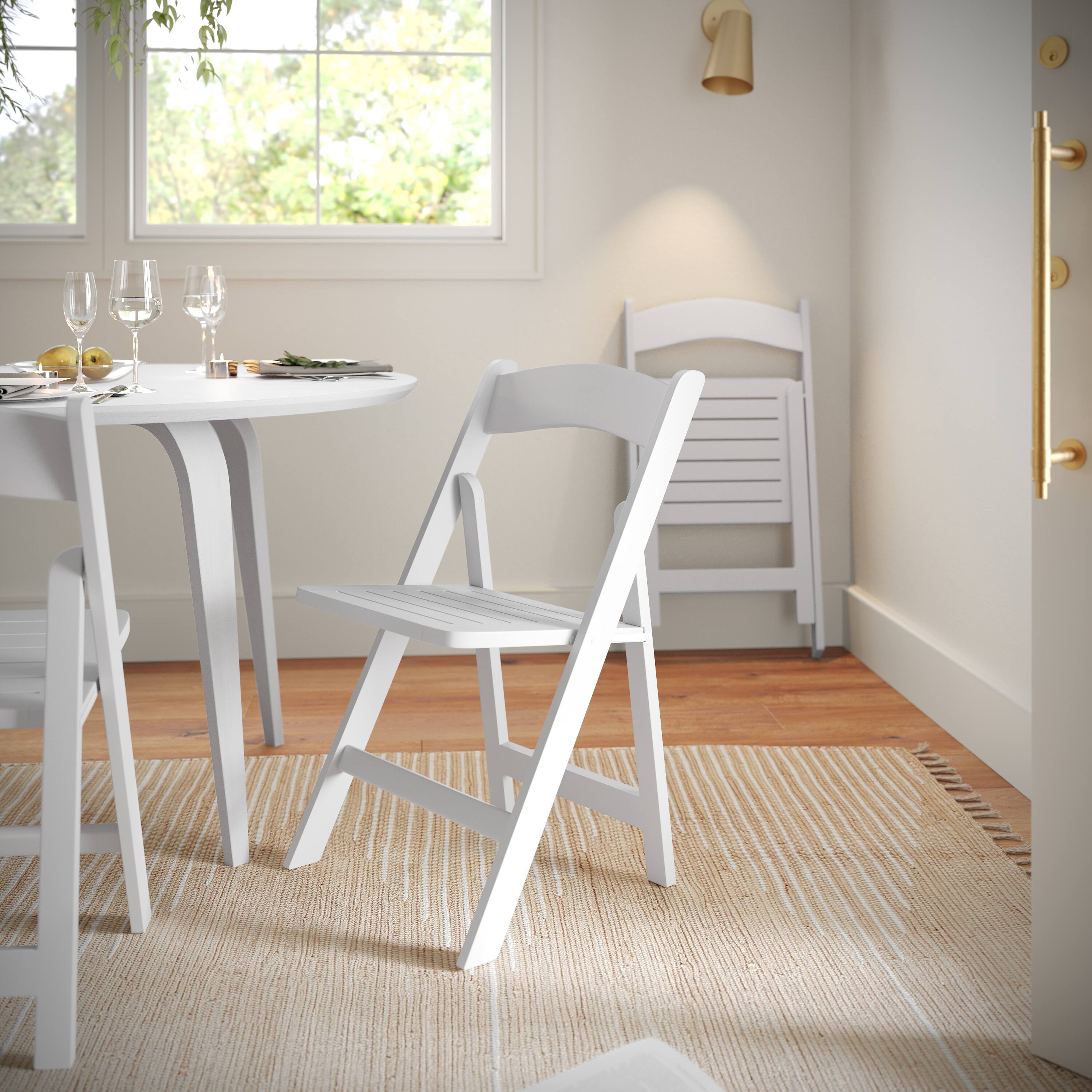 Alt View 2. Flash Furniture - Holden Commercial Grade White Solid Wood Folding Dining Chair - White.