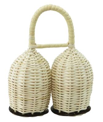 Front. Tycoon Percussion - Double Rattan Shaker, Handcrafted Wicker Construction, Bright Shaker Sounds, Enhancing Musical Performances.