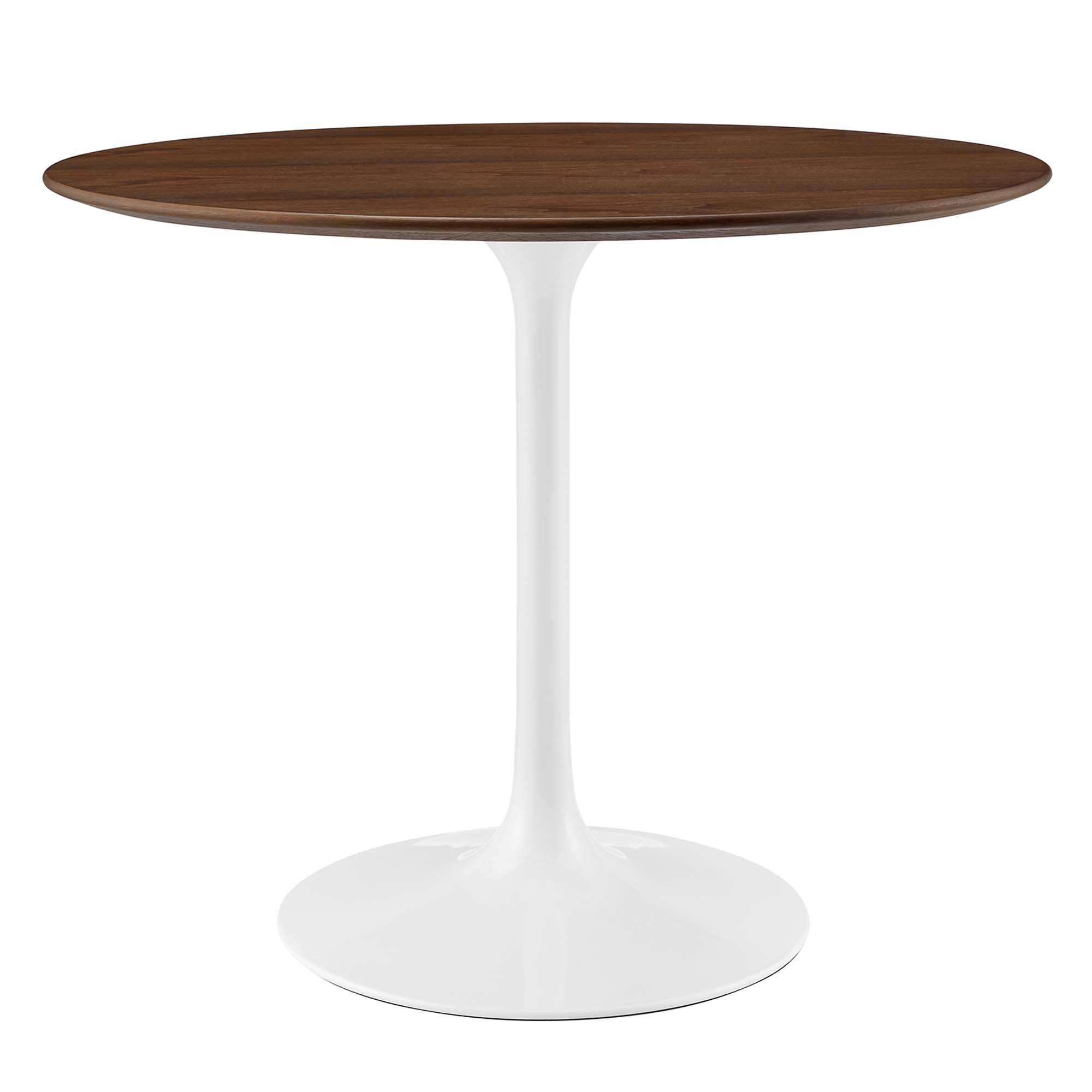Angle. Modway - Lippa Round 36" Dining Table - Walnut.