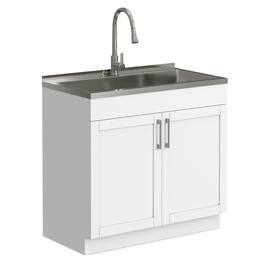 Modern Wide Shaker All-In-One 36-inch Laundry Utility Sink and Cabinet