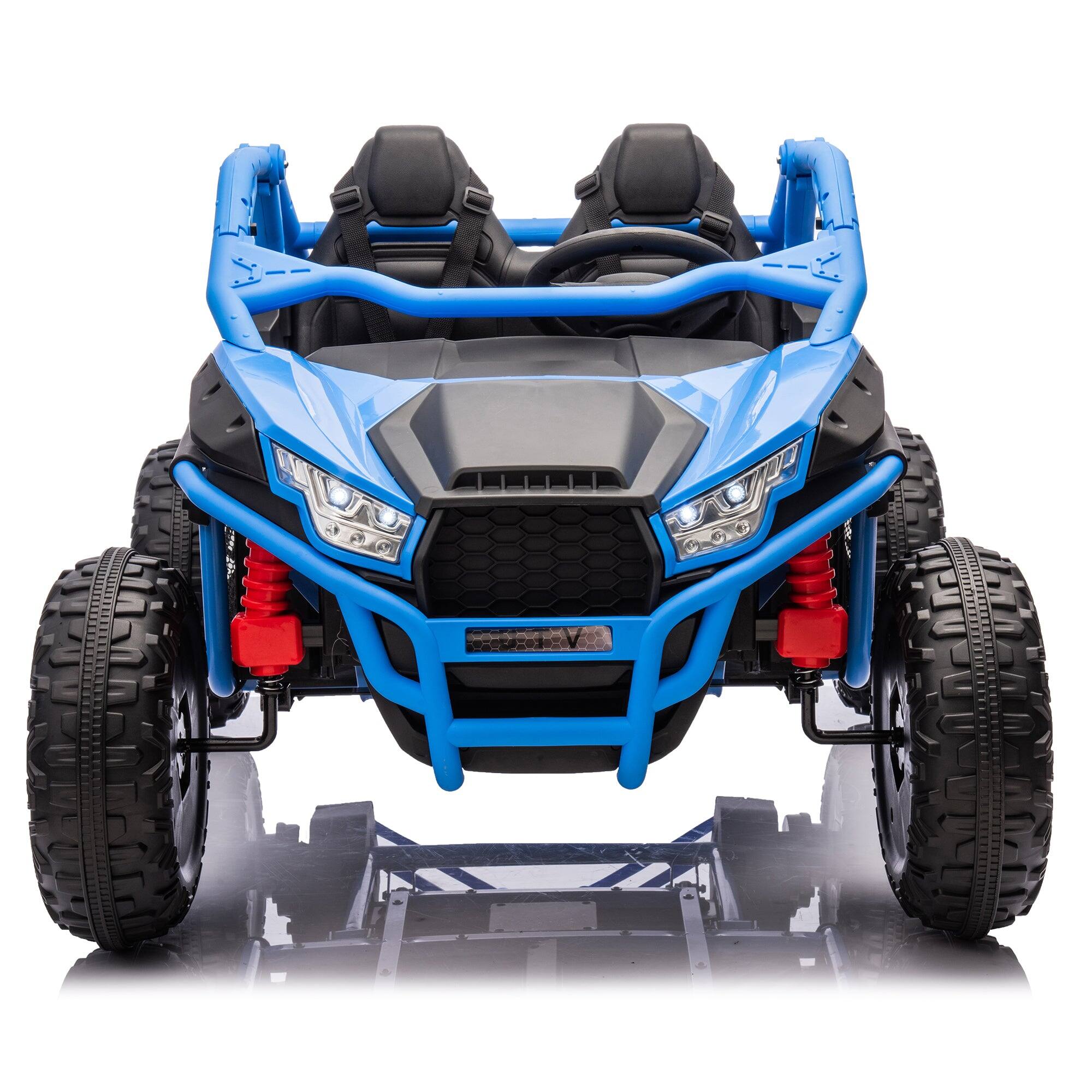 Alt View 2. Boyel Living - 3+ Blue 24V TwoSeater Kids Ride On UTV with Parents Remote Control Twin 200W Motor - blue.