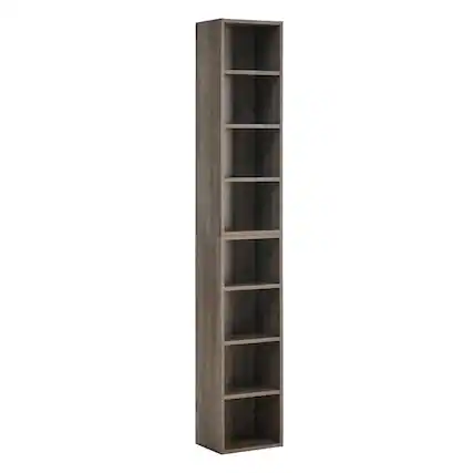 Front. Dexmalle - Dexmalle-8-Tier Slim Media Tower Rack with Adjustable Shelves,CD DVD Storage-Gray - Gray.