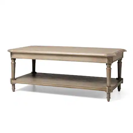 Front. Maven Lane - Maven Lane Pullman Traditional Rectangular Wooden Coffee Table, Antiqued Grey - Antiqued Grey.