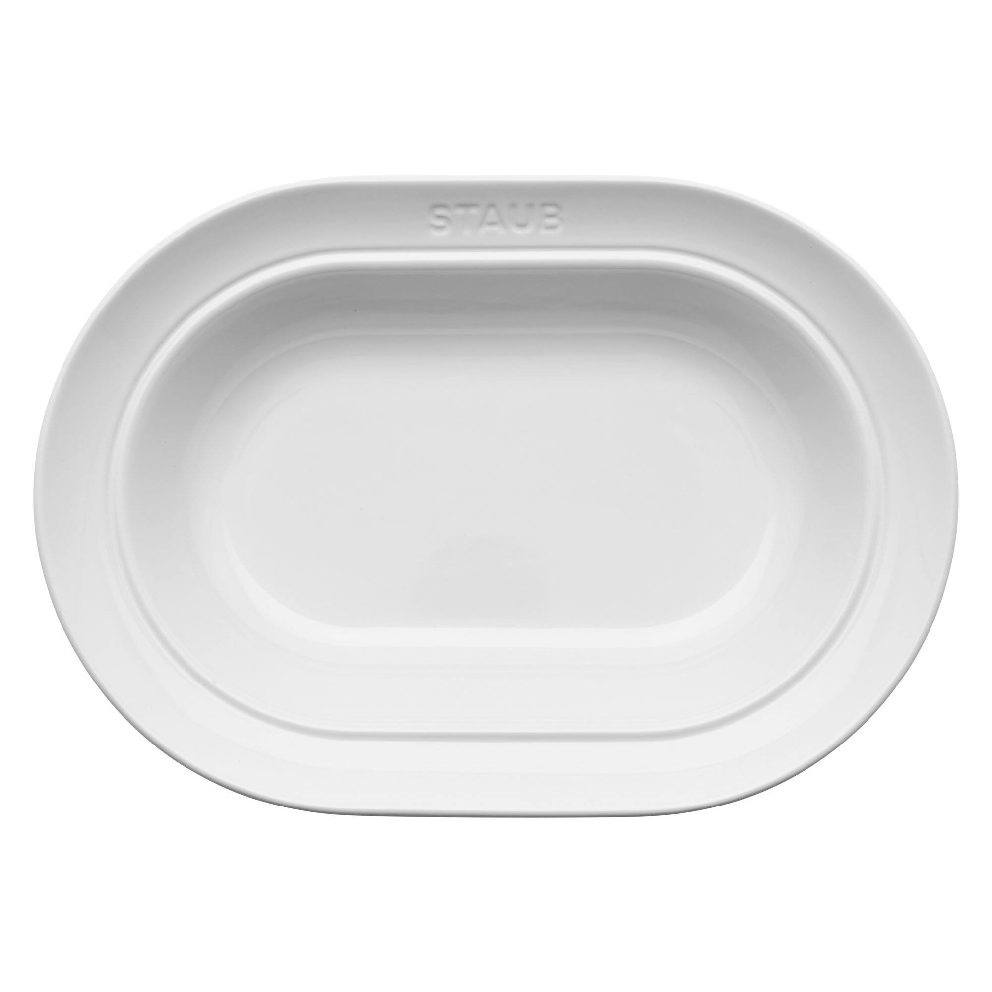 Alt View 2. Staub - Staub Ceramic Dinnerware 10-inch Oval Serving Dish - White - White.