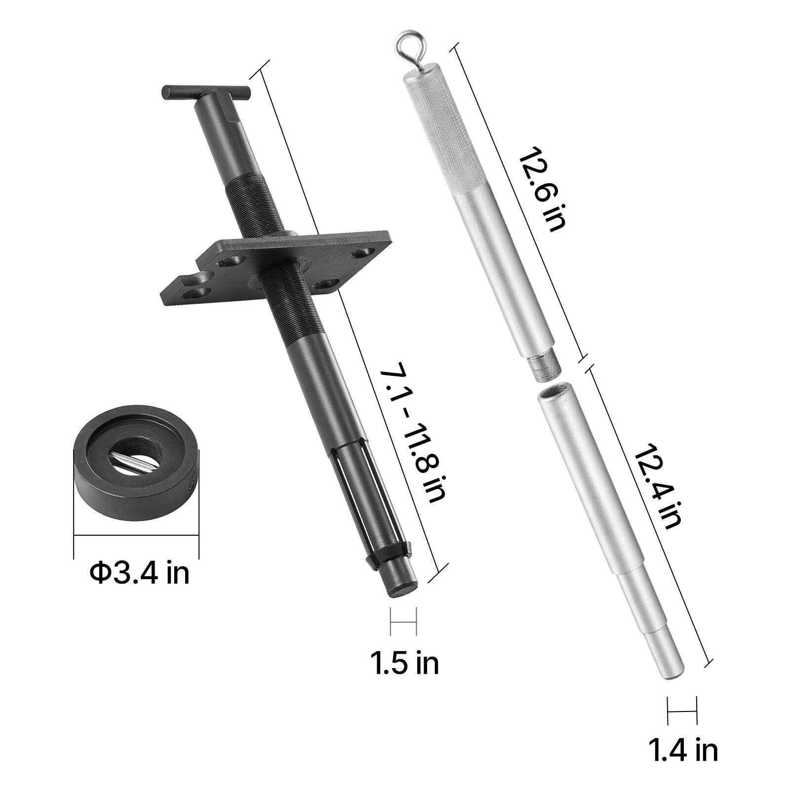 3.4 in  
7.1-11.8 in  
1.5 in  
12.6 in  
12.4 in  
1.4 in