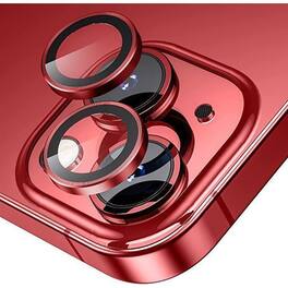 Entronix - Luxury Metal Camera Lens Protector for iPhone 14/14 Plus - Red
