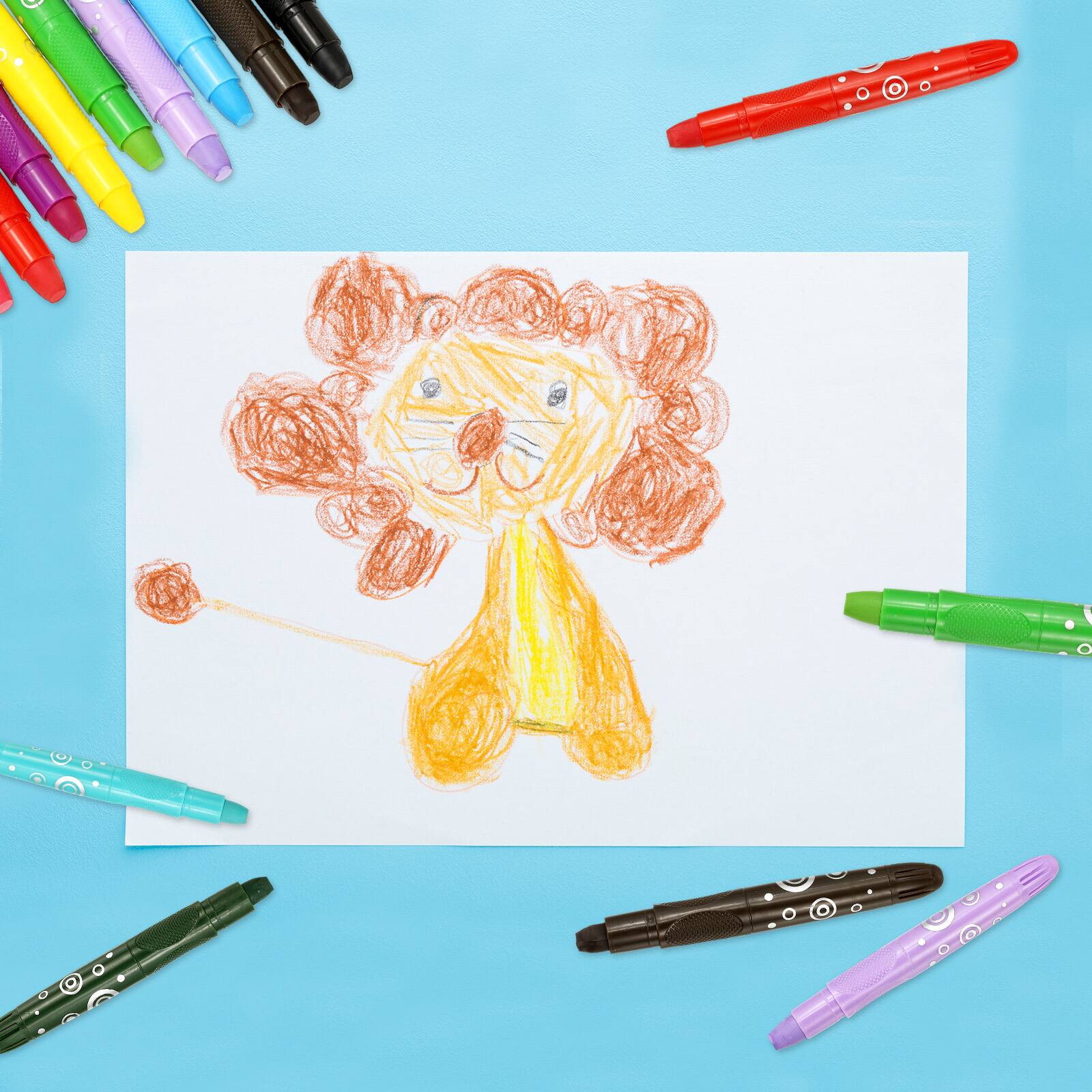 Alt View 4. Unique Bargains - Watercolor Gel Crayon, 6pcs Washable Twist Crayons for Coloring, Drawing, Painting (5.2x0.59in) - Gold.