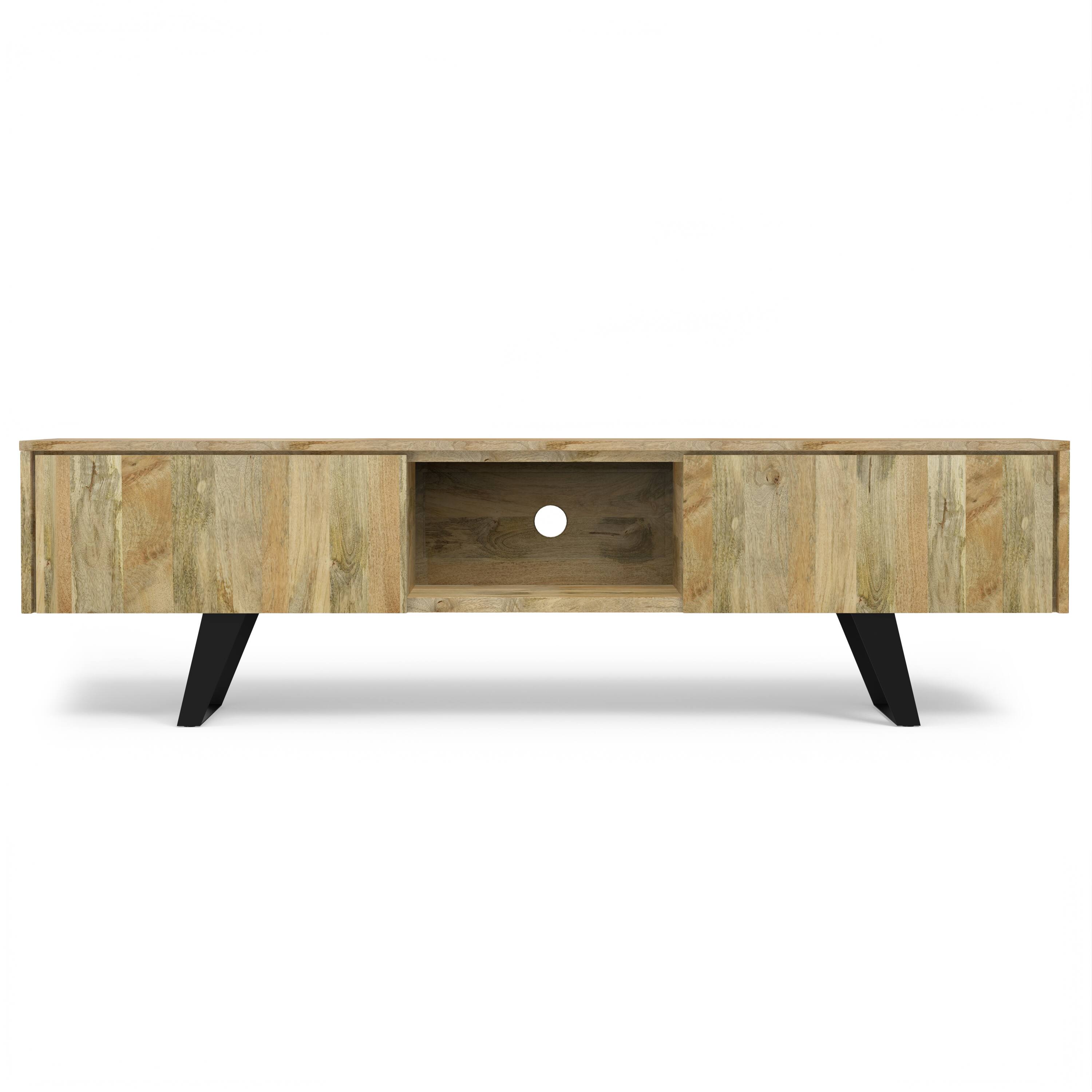 Alt View 7. Simpli Home - Lowry SOLID MANGO WOOD 72 inch TV Media Stand in Natural For TVs up to 80 inches - Natural.