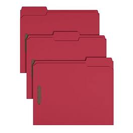 Staples - Reinforced Classification Folder, 3/4" Expansion, Letter Size, 50/Pack - Red