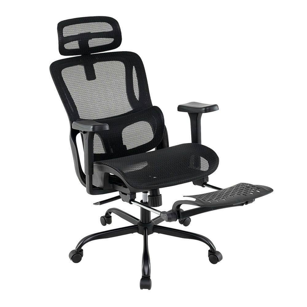 Left. Kadyn - Ergonomic Swivel Office Chair - Rotating Headrest, Computer Desk Chair, Black - Black.