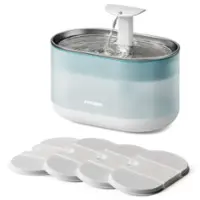 PETLIBRO - Capsule Stainless Steel 2.1L Cat and Dog Drinking Fountain with Two Flow Modes - White - Front_Zoom