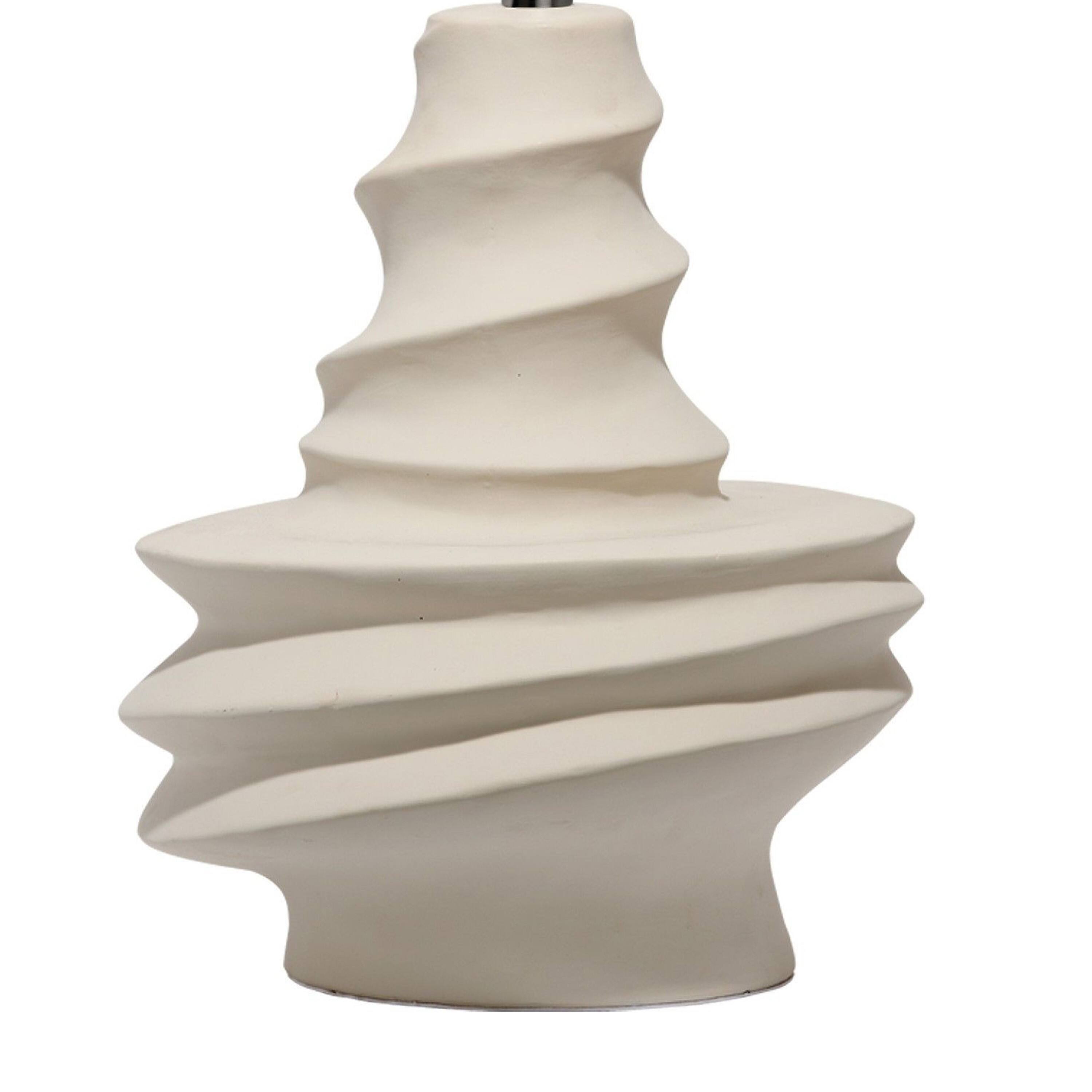 Back. Manhattan Lane - Liny Accent Table Lamp, Linen Shade, Modern Dynamic Base 29 Inch - Ivory.