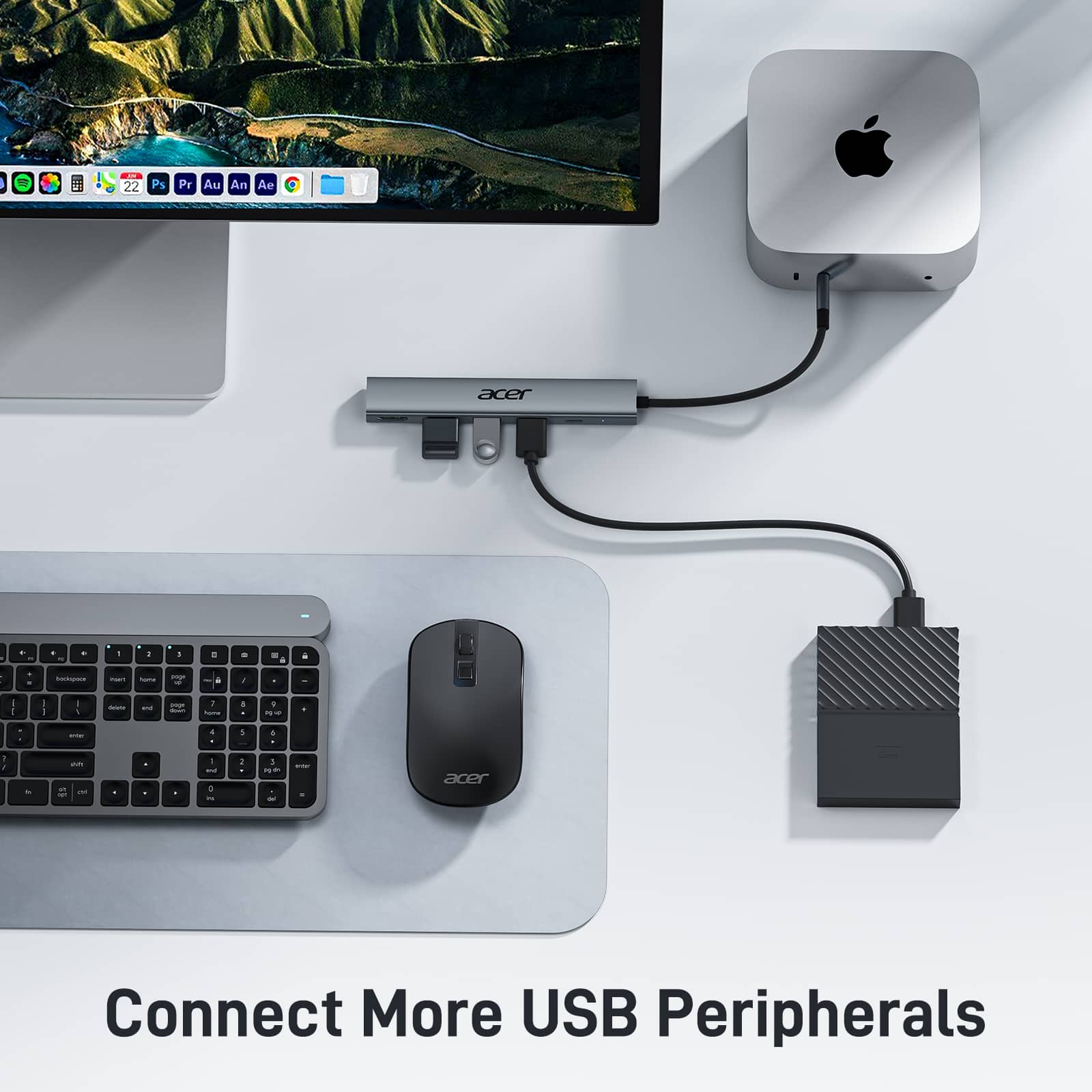The text in the image is: "Connect More USB Peripherals."