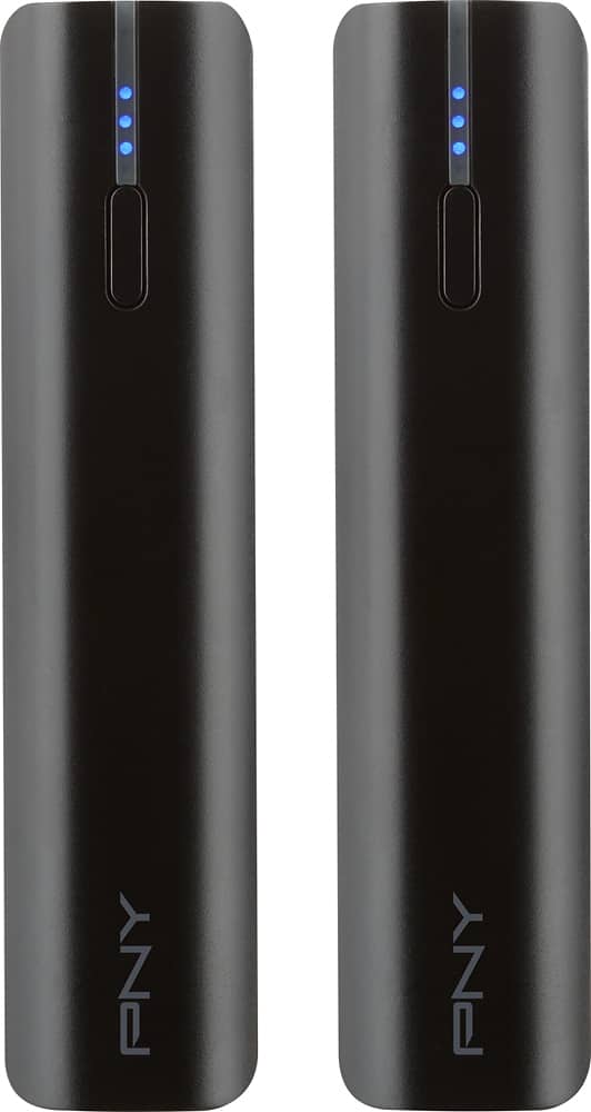 Front. PNY - PowerPack 2600 USB Rechargeable External Batteries (2-Pack) - Black.
