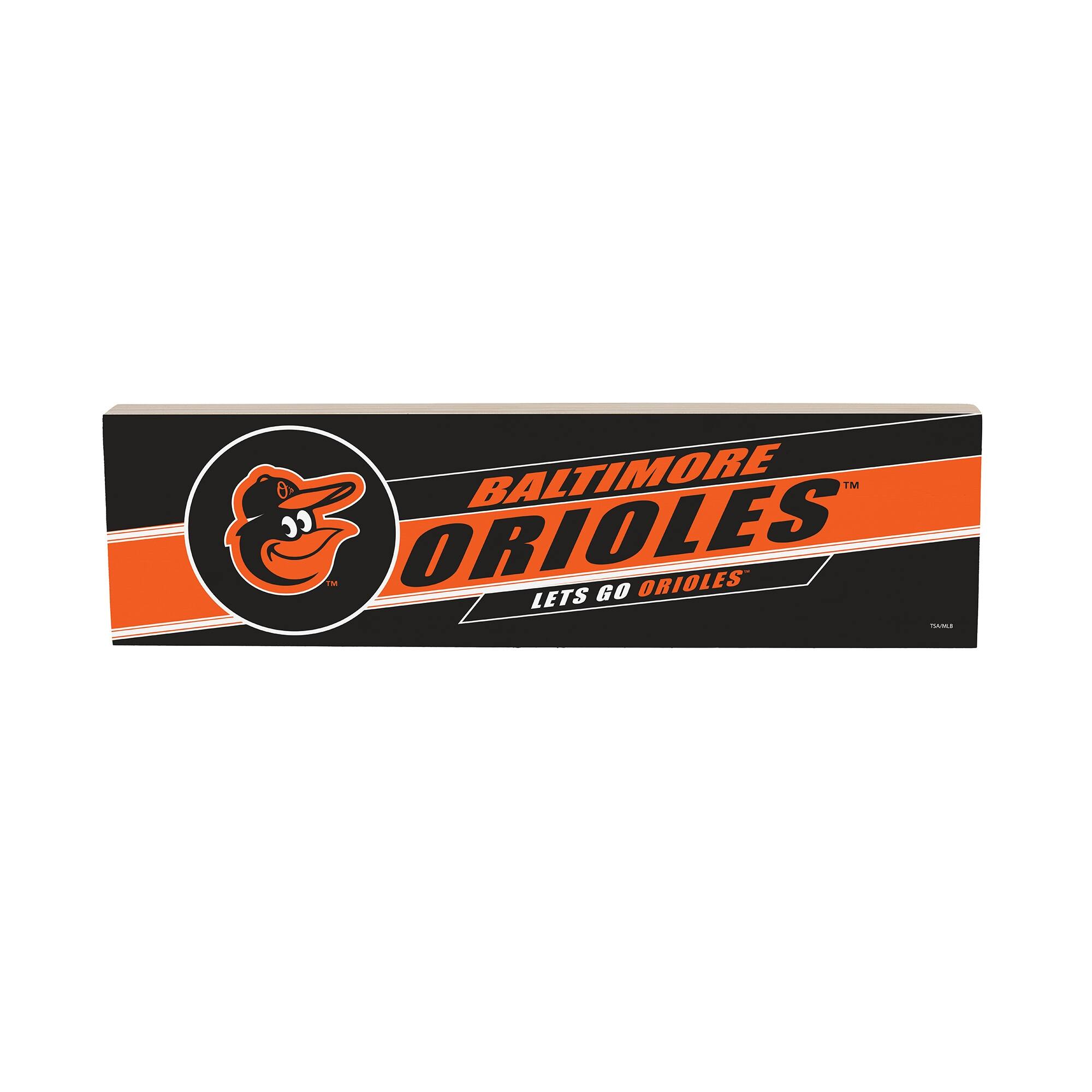 Baltimore Orioles 5" x 18" Shadow Logo Wood Mantle Sign