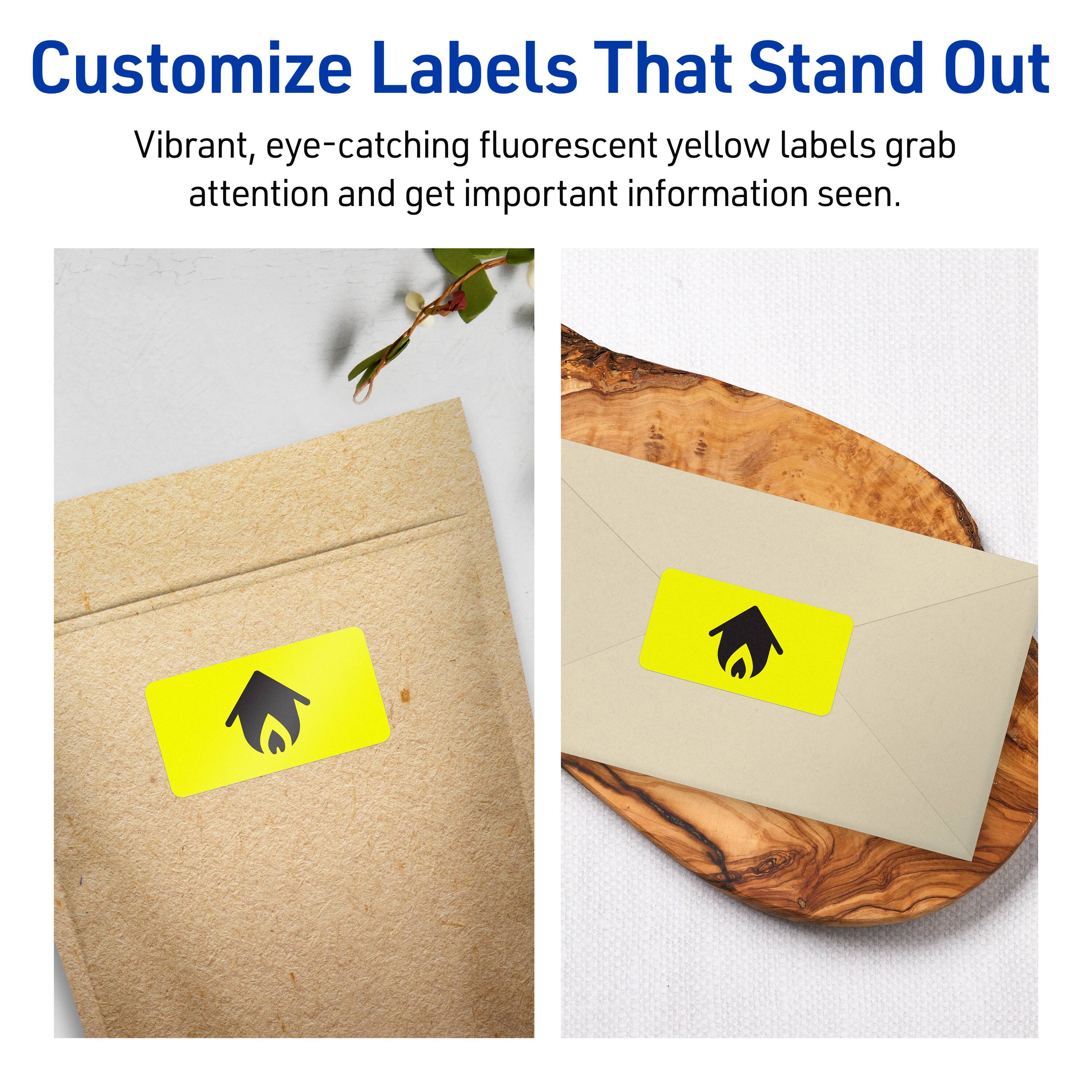 Customize Labels That Stand Out

Vibrant, eye-catching fluorescent yellow labels grab attention and get important information seen.