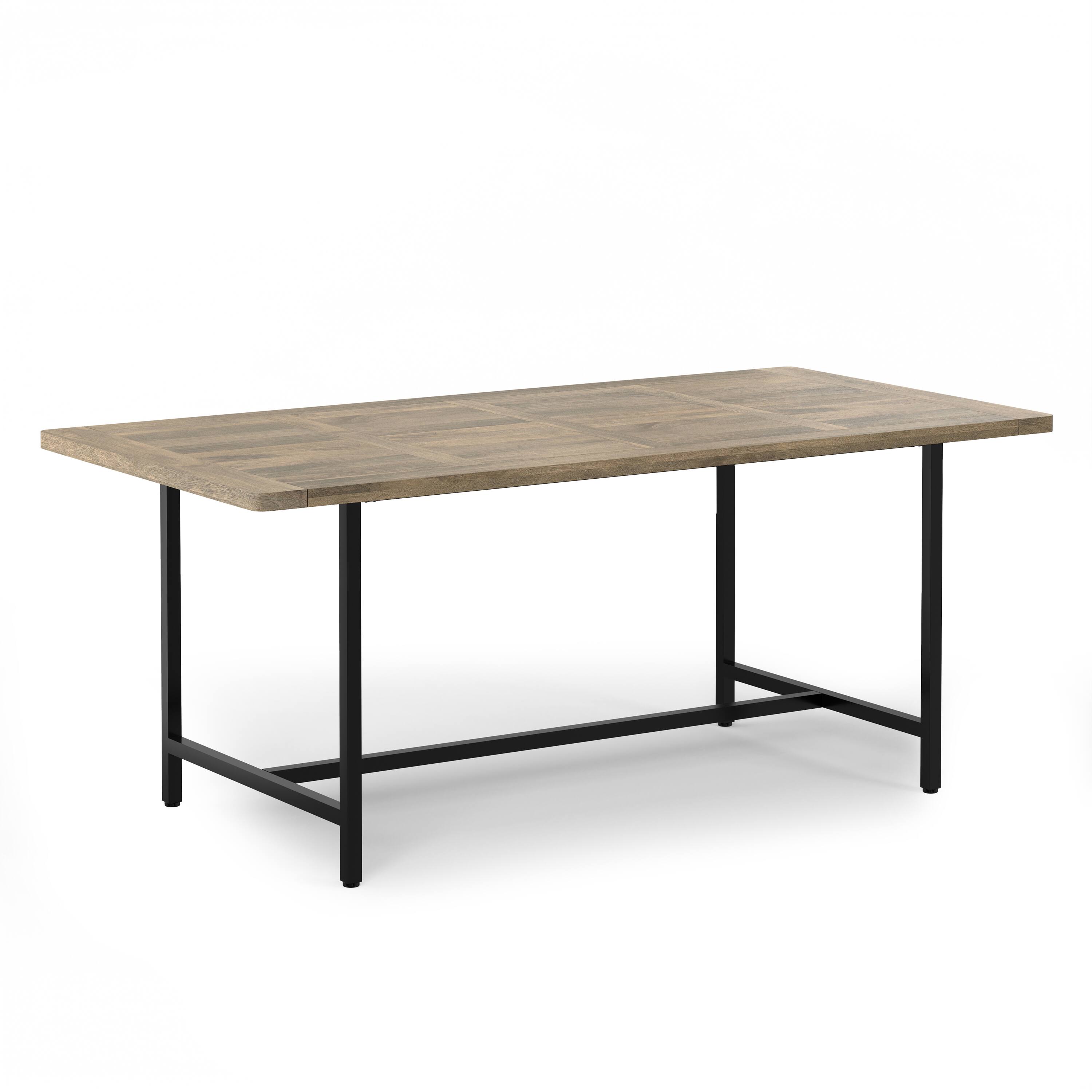 Alt View 4. Simpli Home - Campbell 72 inch x 36 inch Rectangle Modern Industrial Dining Table in Grey Wash - Grey Wash.