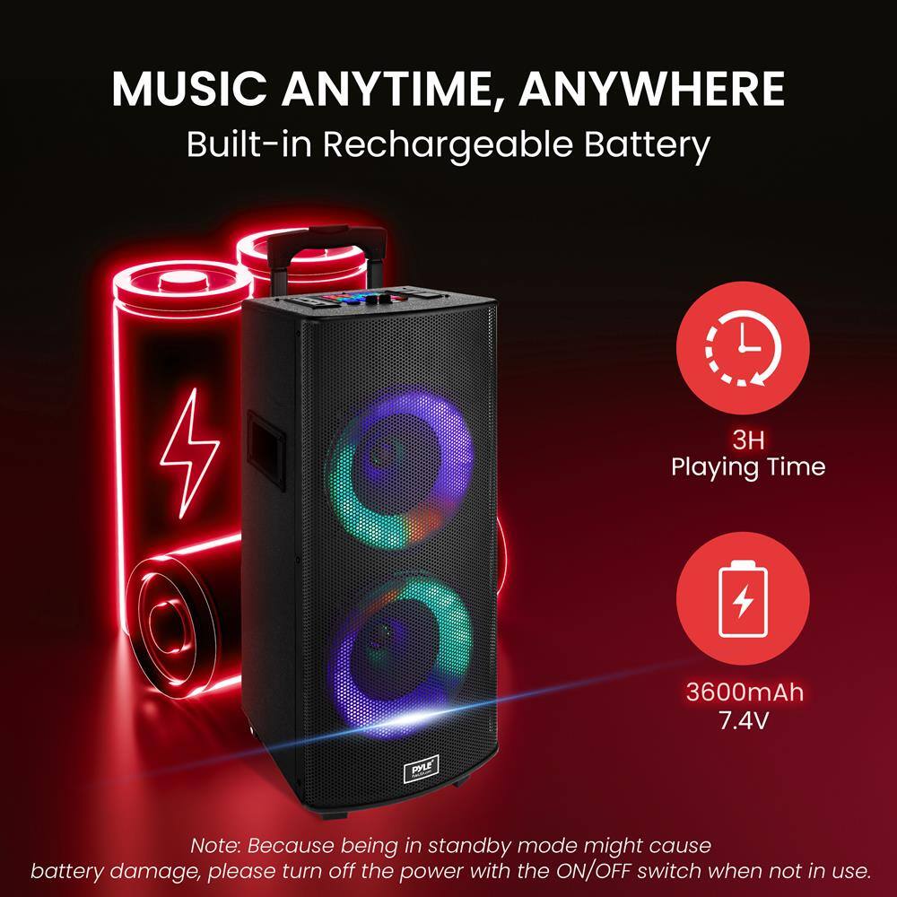 MUSIC ANYTIME, ANYWHERE  
Built-in Rechargeable Battery  

3H Playing Time  
3600mAh 7.4V  

Note: Because being in standby mode might cause battery damage, please turn off the power with the ON/OFF switch when not in use.