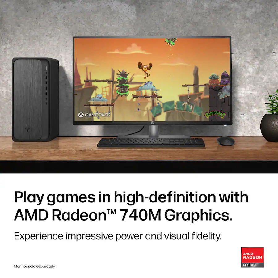 740m Graphics HP OmniDesk Desktop AMD Ryzen 5 8500G 8GB DDR5 Memory 512GB SSD Gray ...