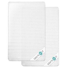WorkOnIt - Office Chair Mat for Low Pile Carpets, Computer Desk Floor Mat - Clear