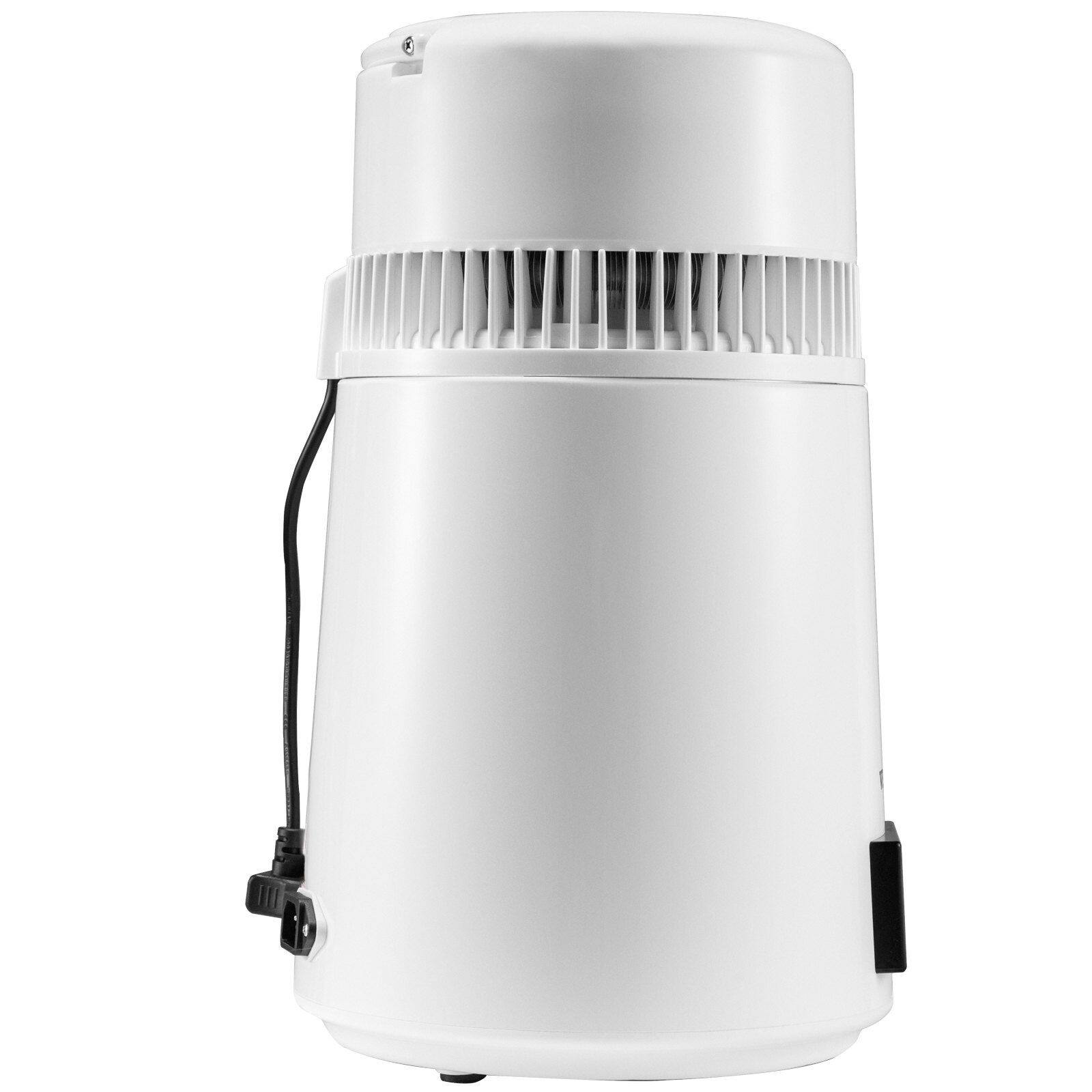 Alt View 3. Mirfee - 1.1Gal White Water Distiller, 750W with Temperature Control & Plastic Carafe, Includes Carbon Filters - White.
