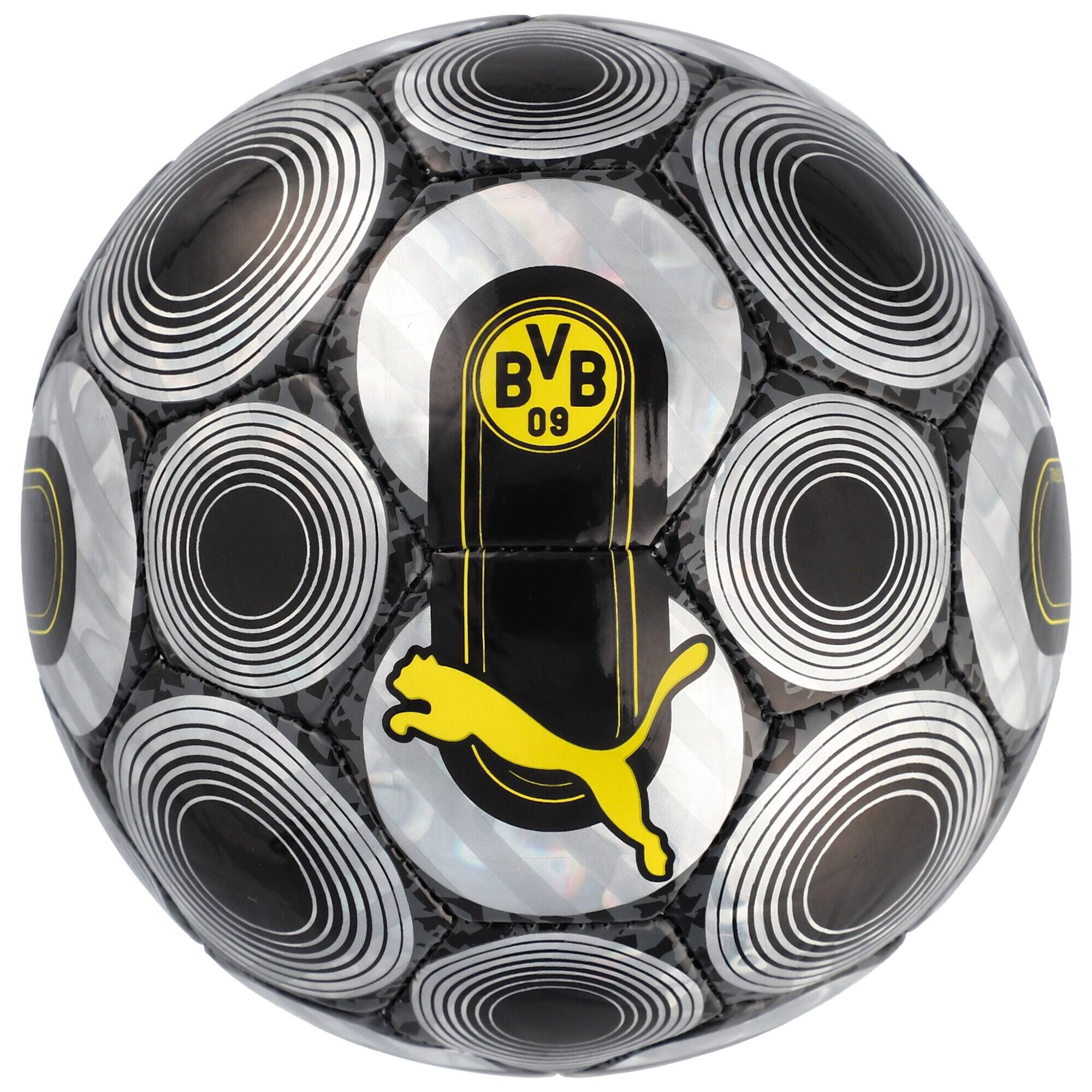 Front. PUMA - Borussia Dortmund Culture+ Mini Soccer Ball - Black.