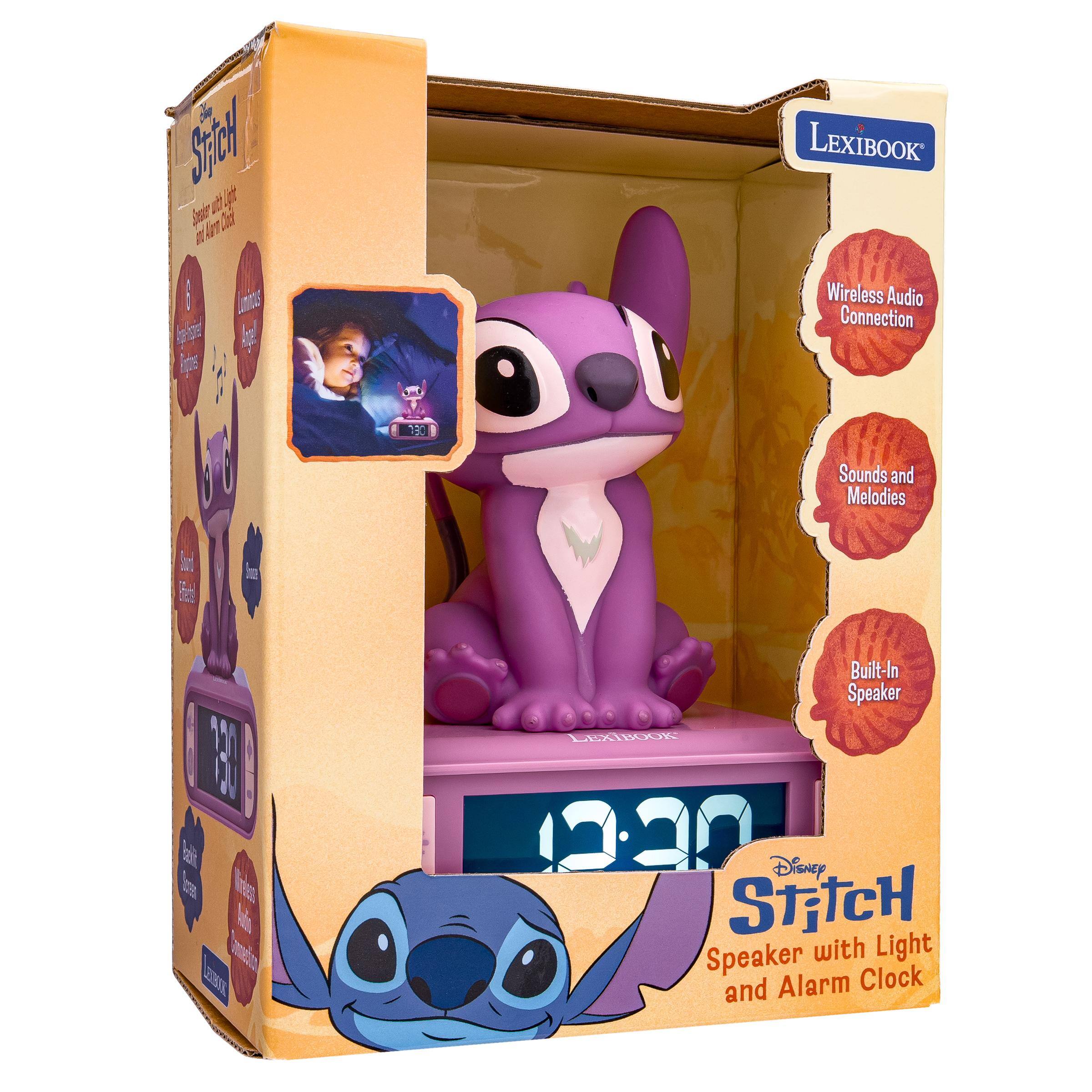 350cl ult. Sasber ml Vorn

LEXIBOOK Wireless Audio Connection
Sounds and Melodies
Built-In Speaker

LEXIBOOK
Basik KOSIZED
Disney STITCH Speaker with Light and Alarm Clock