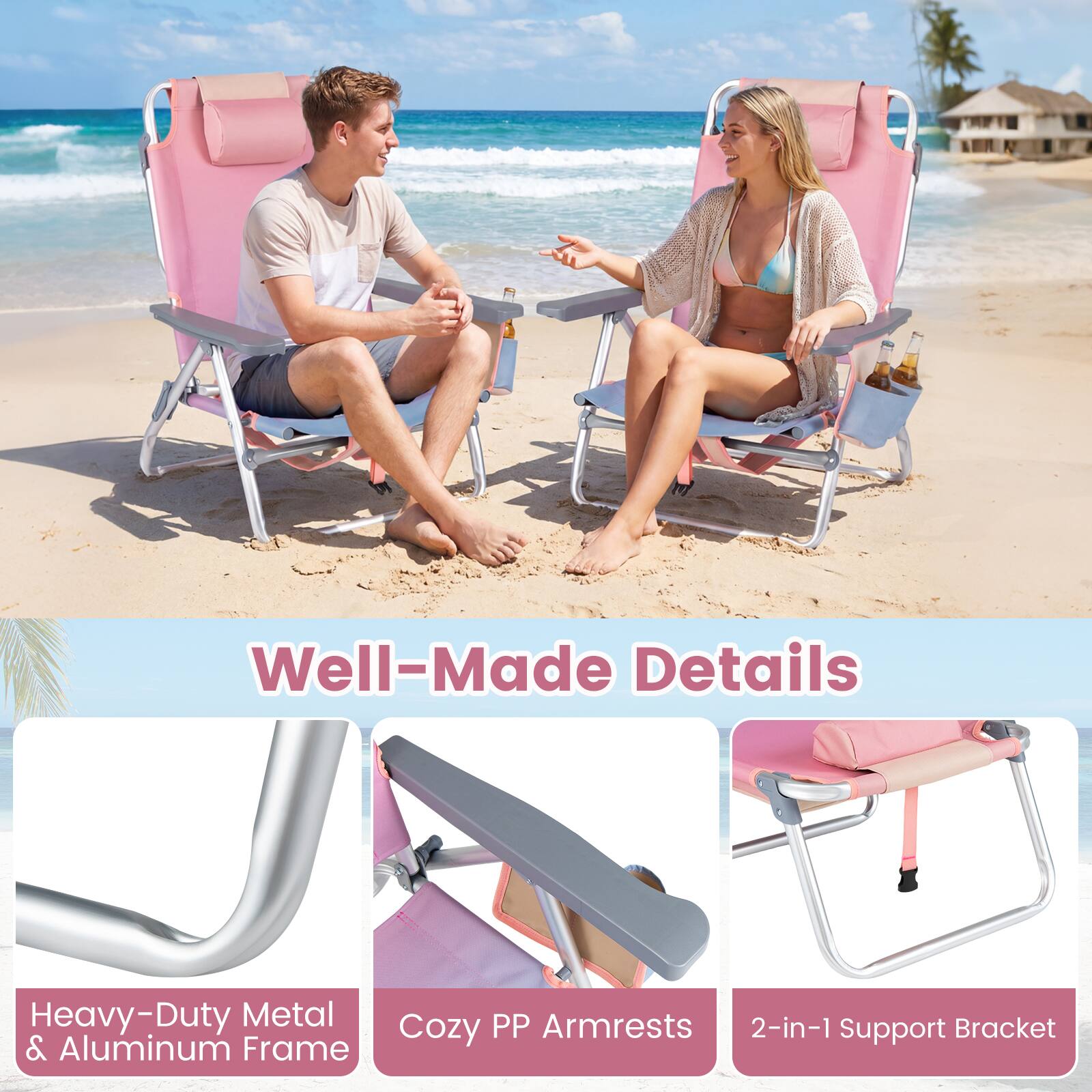 Well-Made Details

Heavy-Duty Metal & Aluminum Frame

Cozy PP Armrests

2-in-1 Support Bracket